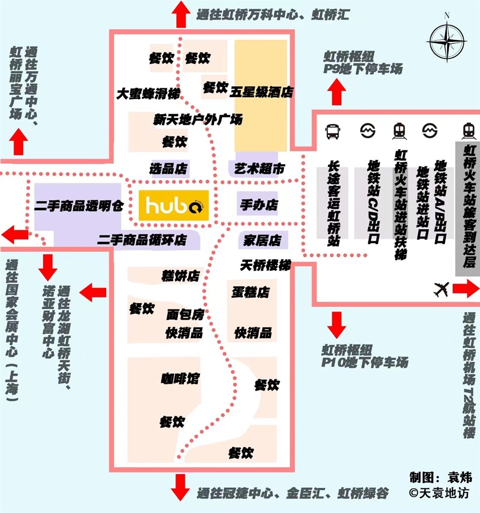 City不City？虹桥商圈⇋虹桥交通枢纽，彻底站城一体不消出高空