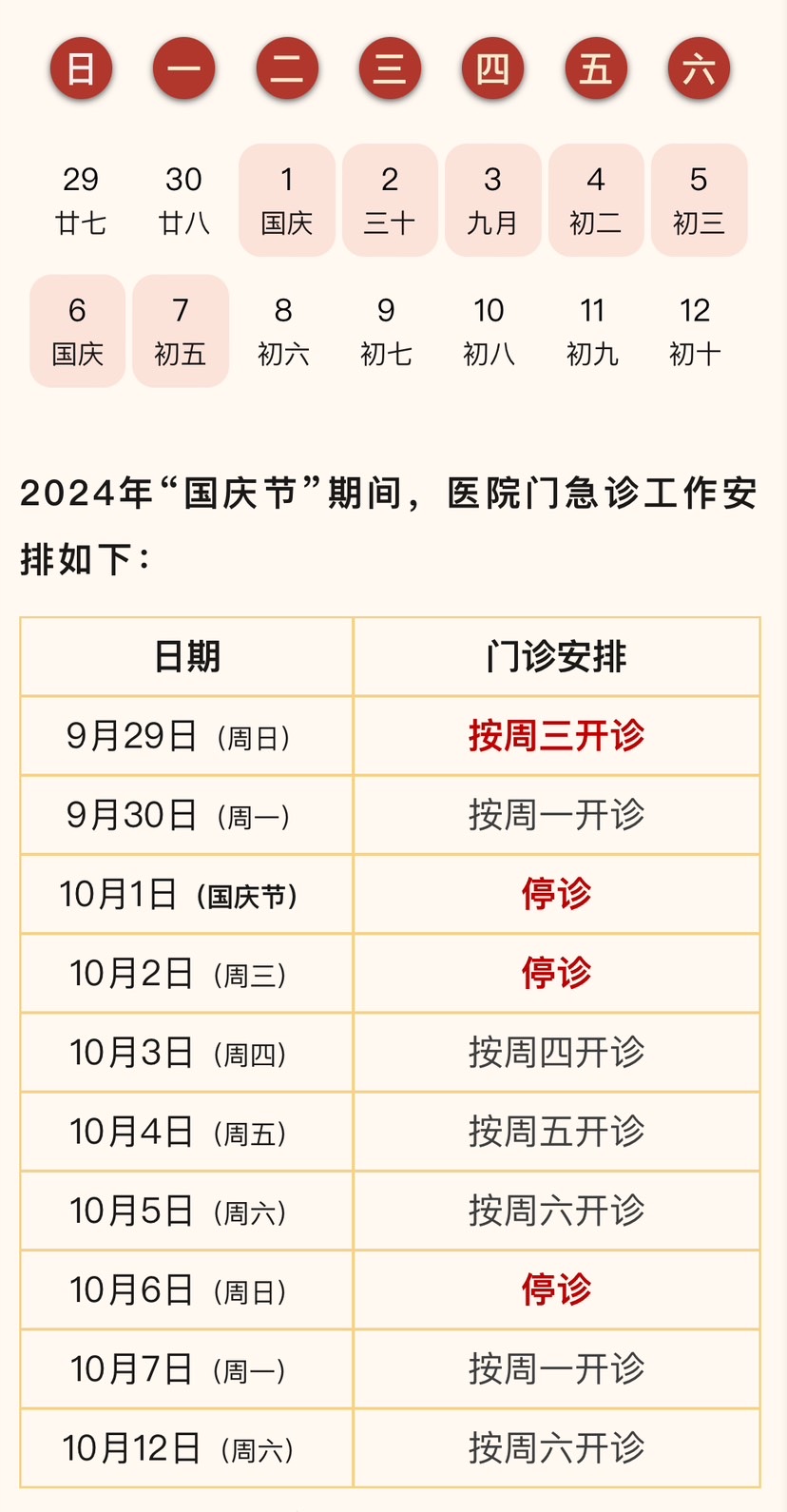 提示：国庆时代上海部门综合、专科、中间病院开诊时间有变革→