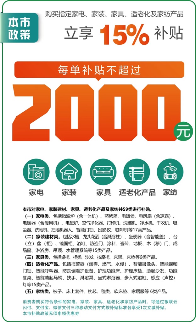 上海家电家居“以旧换新”再扩容，新增榨汁机、电动轮椅、家用制氧机等品类