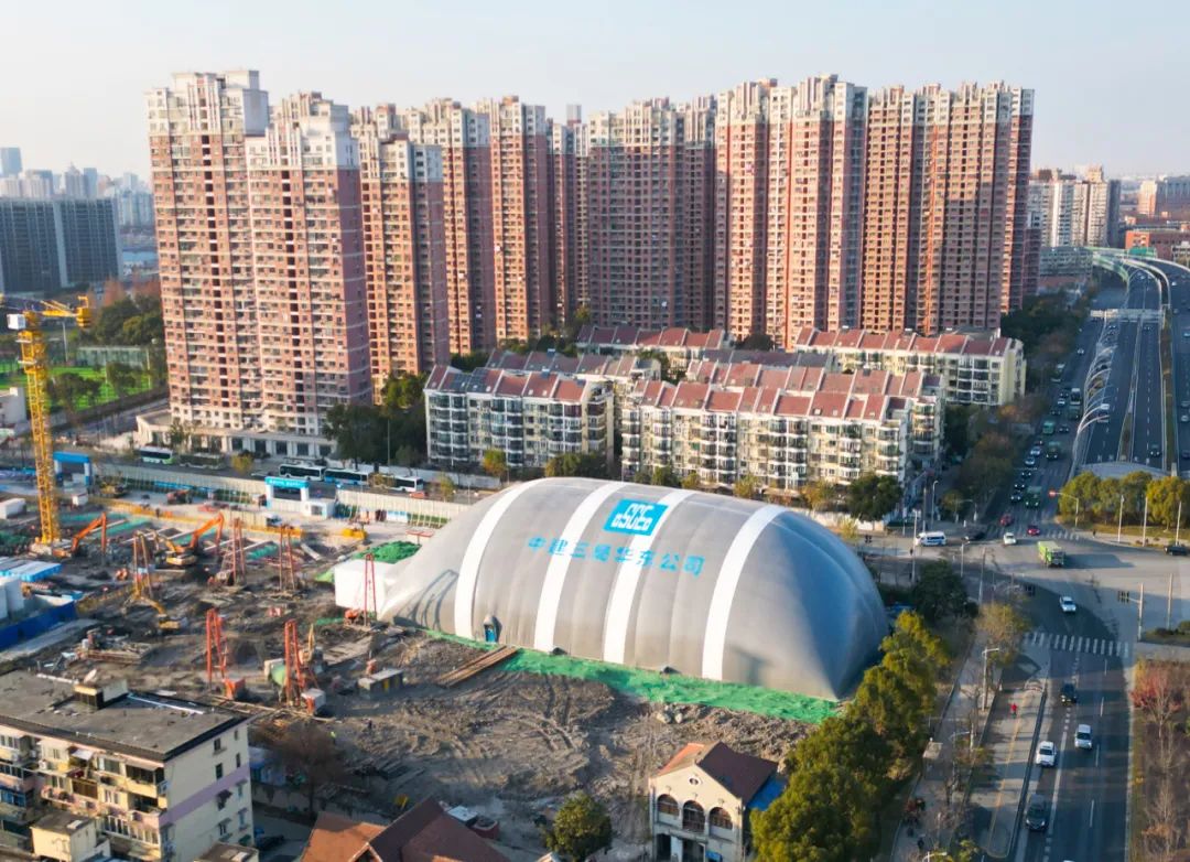 防尘降噪、节约能耗,华东地区首个基坑气膜亮相上海杨浦