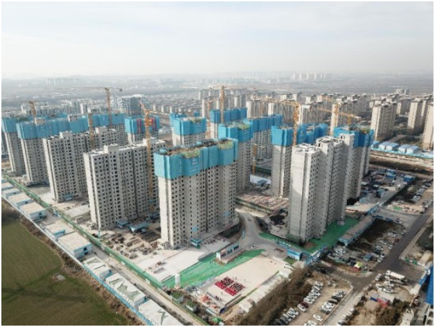 中建六局城建公司萧何路安置房项目主体结构全面封顶
